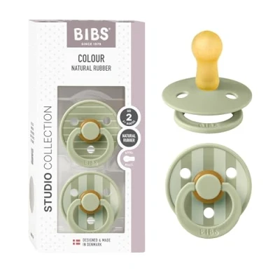 Afbeelding van BIBS Fopspeen Studio Pin Sage 6 18mnd 2st