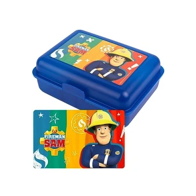 Afbeelding van United Labels Brandweerman Sam broodtrommel lunchbox boterbroodtrommel met scheidingswand blauw