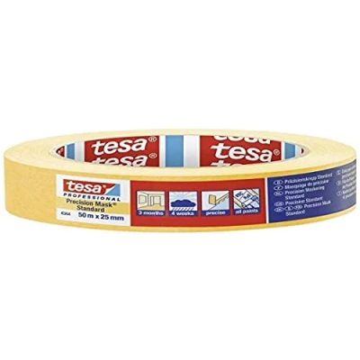 Afbeelding van tesa PRECISION STANDARD 04344 00003 00 Maskeertape Präzisionskrepp Geel (l x b) 50 m 25 mm 1 stuk(s)