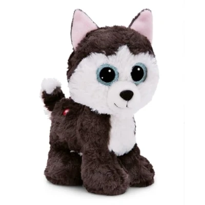 Afbeelding van NICI GLUBSCHIS knuffel hond Husky Barkley 15 cm Kleurrijke zachte met grote, schattige glitterogen, voor knuffelliefhebbers 49398