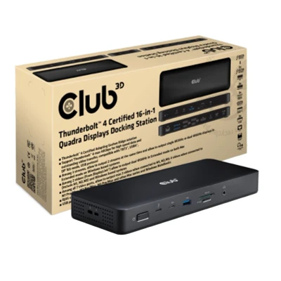 Afbeelding van CLUB3D CSV 1583 laptop dock &amp; poortreplicator Bedraad Thunderbolt 4 Zwart