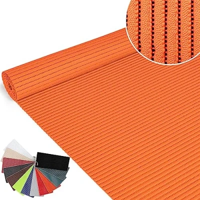 Afbeelding van ANRO Badmat, zachte schuimmat, bad en douchemat, antislip, badloper, effen oranje, 100 x 65 cm