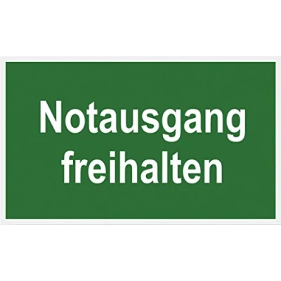Afbeelding van Metafranc Informatiebord &quot;Notausgang freihalten&quot; 250 x 150 mm/bewegwijzering/infobord/reddingsweg/vluchtweg/nooduitgang/veiligheidsmarkering/bedrijfsaanduiding / 500130