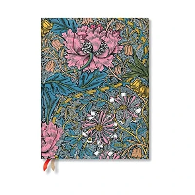 Afbeelding van William Morris Pink Honeysuckle (William Morris) Ultra Vertical 12 month Dayplanner 2024 (Elastic Band Closure)