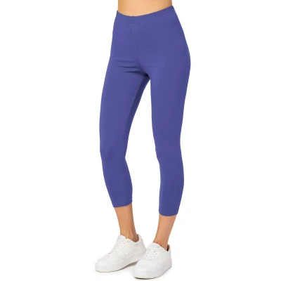 Afbeelding van Merry Style MS MS10 199 LE Dames Capri Leggings Sport Vrijetijdsbroek 3/4 Lengte Katoen Sporbroek Yogabroek Kobalt 4XL
