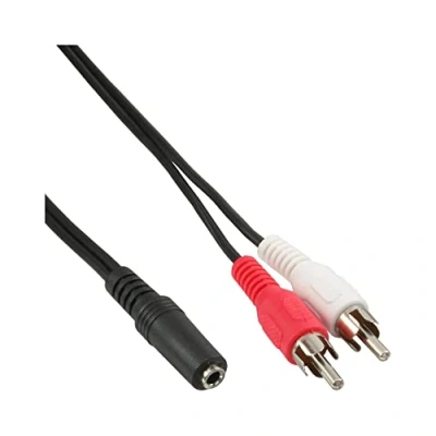 Afbeelding van InLine® Audiokabel, 2x Tulp M naar 3.5mm V stereo, 5m