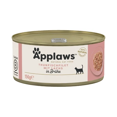 Afbeelding van 24x156g Tonijnfilet &amp; Zalm Applaws Kattenvoer