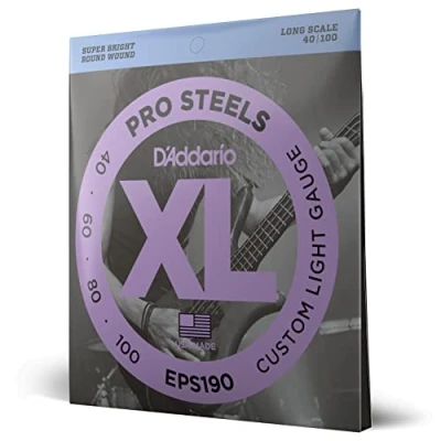 Afbeelding van D&#039;Addario EPS190 ProSteels Bass Custom Light 40 100 040 bassnarenset