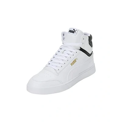 Afbeelding van Puma Shuffle MID Unisex Sneakers hoog, Maat: 48.5, White/black/team gold Hoogwaardig imitatieleer