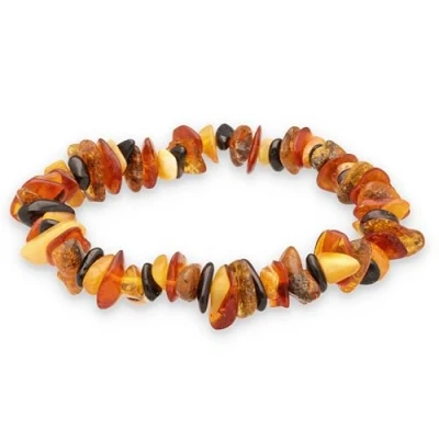 Afbeelding van Lebensquelle Plus Barnsteen splinterarmband, hoogwaardige Edelsteen armband, 19 centimeters,
