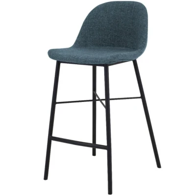 Afbeelding van Kick Jade barkruk 69 cm blauw Stof