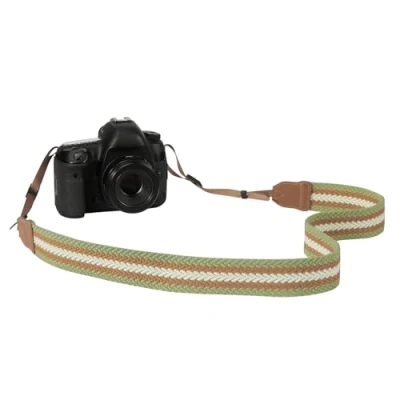 Afbeelding van MoKo Camera Strap, Cotton Woven Adjustable Universal Neck &amp; Shoulder Strap for Digital Cameras, Green&amp;Brown&amp;Beige
