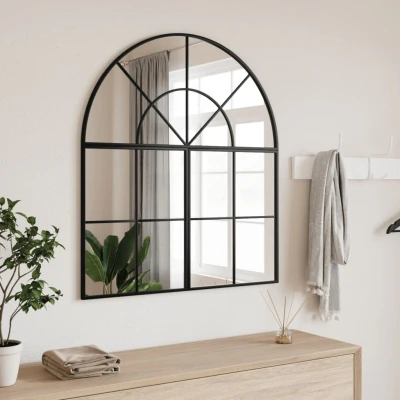 Afbeelding van Wandspiegel boog 80x40 cm ijzer zwart
