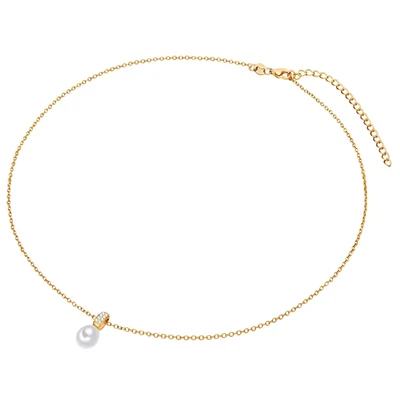 Afbeelding van Valero Pearls MIT SÜßWASSER Zuchtperlen Ketting, Dames, Maat: One Size, Gelbgold