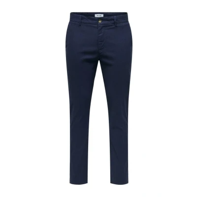 Afbeelding van Only &amp; Sons MARK PETE SLIM Dobby NOOS Chino, Heren, Maat: 28x30, Dark navy