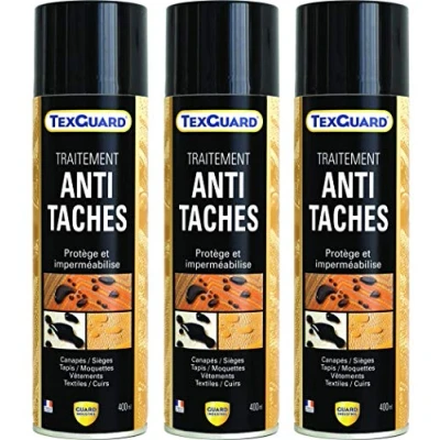 Afbeelding van Guard Industrie TexGuard Anti Stain Treatment Waterafstotend, Kleurloos, Onzichtbare Textiel Waterproofer Stof, Leer, Synthetisch, Suède Gemaakt in Frankrijk Spuitbus 400 ml Verpakking van 3