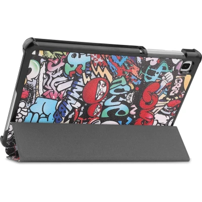 Afbeelding van Case2go Tablet Hoes geschikt voor Samsung Galaxy Tab A7 Lite (2021) Tri Fold Book Case Graffiti
