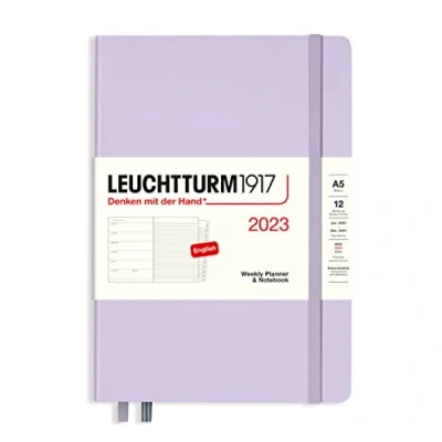 Afbeelding van LEUCHTTURM1917 365879 weekkalender &amp; notitieboek medium (A5) 2023, 12 maanden, lila, Engels