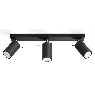 Afbeelding van Hanglamp design met 3 peertjes RANDY Staal 8 x 45 15 cm Zwart