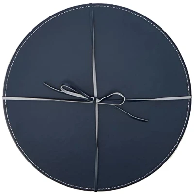 Afbeelding van Creative Tops Placemats 29 Cm Kunstleer Grijs/blauw 4 Stuks