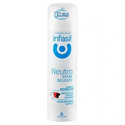 Afbeelding van Infasil Neutrale deodorant spray, extra zacht, anti vlek formule zonder aluminiumzouten, effectief tot 24 uur, 150 ml