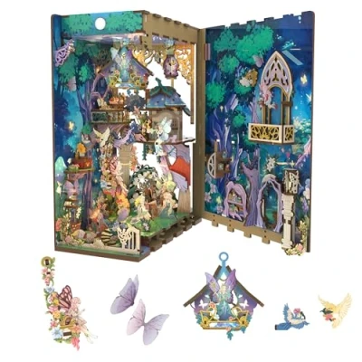 Afbeelding van Tonecheer Book Nook: A Midsummer Night&#039;s Dream Houten 3D puzzel Verlicht Sensor DIY miniatuurhuis TQ130