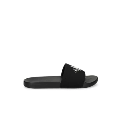 Afbeelding van Calvin Klein Jeans Monogram Muiltjes, Dames, Maat: 37, Black bright white Katoen
