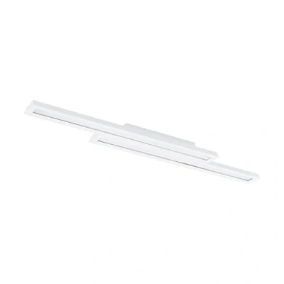 Afbeelding van Eglo Connect Saliteras C Led plafondlamp, 2 lichtpunten, gemaakt van staal en witte kunststof, kleurtemperatuurverandering (warm, neutraal, koud), RGB, dimbaar, L 116 cm,wit