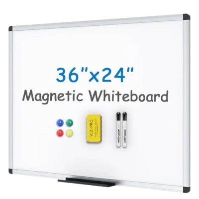 Afbeelding van VIZ PRO Magnetisch whiteboard, droog afwasbaar, 90x 60 cm, inclusief 1 gum, 2 markers en 4 magneten