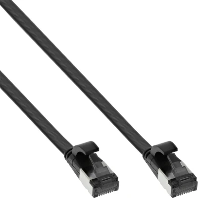 Afbeelding van U/FTP CAT8.1 40 Gigabit platte netwerkkabel met TPE mantel / zwart LSZH 5 meter