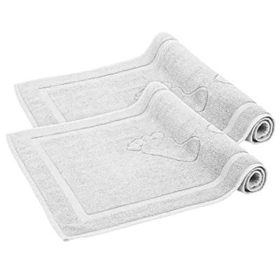 Afbeelding van Komfortec Badmat Set 2 stuks 50x80 cm 100% Katoen Zachte en Absorberende Douchemat/Handdoek Marineblauw