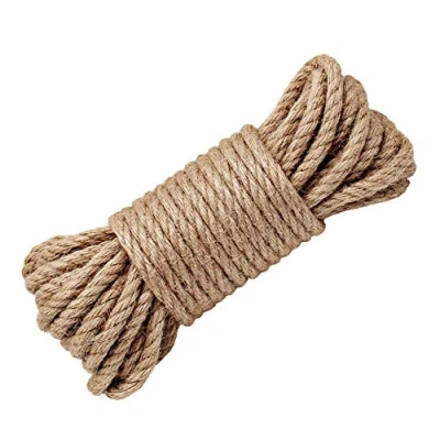 Afbeelding van Wolike Henneptouw, 8 mm dik touw, sterk natuurlijk jutetouw voor knutseltouw/kat krabtouw/tuinbundel,