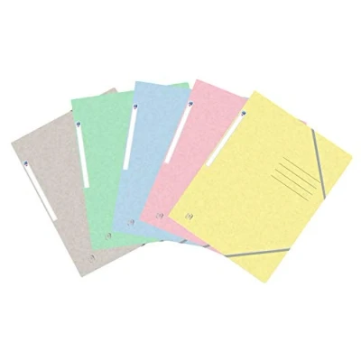 Afbeelding van Oxford Top File + hoekspanmap A4, extra sterk van karton, gesorteerd 5 pastelkleuren, verpakking 25 stuks