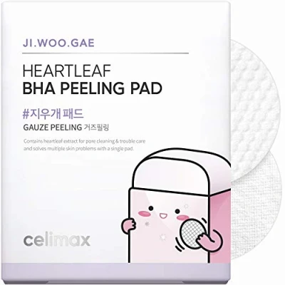 Afbeelding van Celimax JIWOOGAE Heartleaf BHA Peeling Pad 60 Stuks Korean Skincare