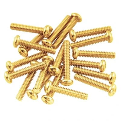 Afbeelding van Musiclily Basic 2,8x17 mm Metaal Metrische Draad Bevestigingsschroeven Single Coil voor Strat Stratocaster/Tele Telecaster Elektrische Gitaar, Goud(Set van 20)