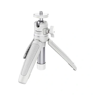 Afbeelding van Ulanzi MT 08 Vlog Statief Camerahouder &amp; Selfiestick Max 27cm lang Uitschuifbaar 1/4inch schroefaansluiting Wit/Zilver