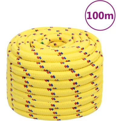 Afbeelding van vidaXL Boottouw 20 mm 100 m polypropyleen geel