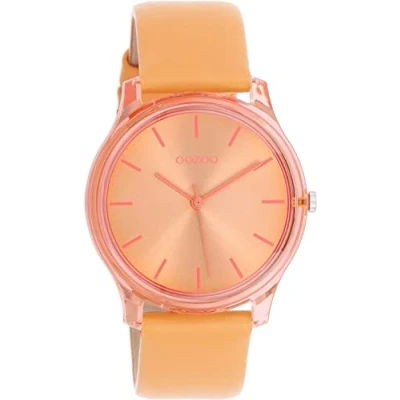 Afbeelding van OOZOO Timepieces Oranje horloge met mango leren band C11141