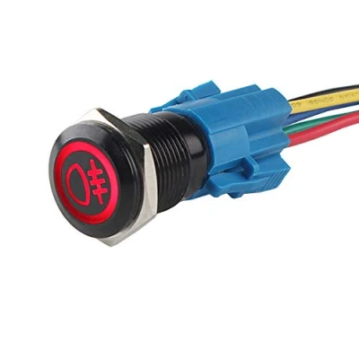 Afbeelding van ETOPARS Zwarte Schaal 19mm 12V 5A Auto Vrachtwagen Tuimelschakelaar Drukschakelaar Schakelaar Rood Licht Achter Mistlicht Wipschakelaar AAN/UIT Waterdichte Stekker Draad