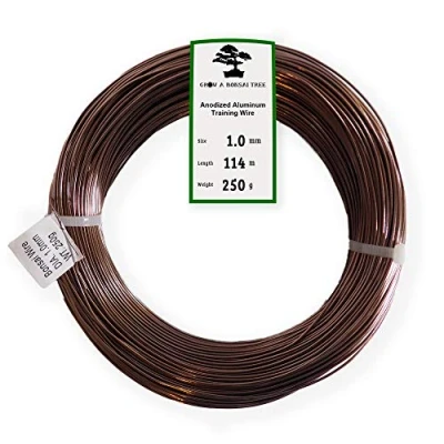 Afbeelding van Grow A bonsai Tree Geanodiseerd aluminium 1,0 mm trainingsdraad 250 g grote rol (375 voet) kies je maat en kleur (1,0 mm, bruin)