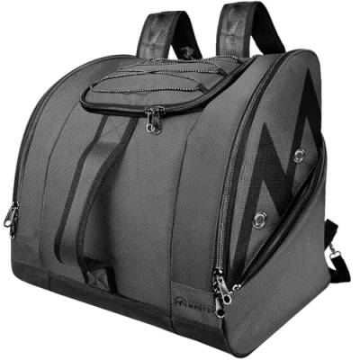 Afbeelding van OutdoorMaster Boot Bag 50L skischoenen en snowboardlaarzen tas, uitstekend voor reizen met waterdichte buitenkant onderkant mannen, vrouwen jongeren grijs