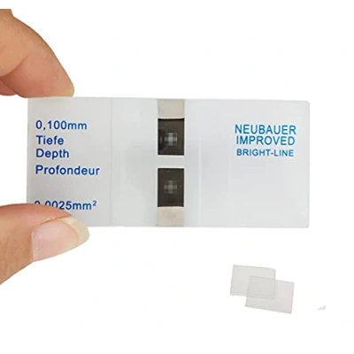 Afbeelding van MUHWA Hemocytometer Neubauer Verbeterde Bloed Tellen Kamer Cel Telkamer met Heldere Lijn 2 stks Coverslips