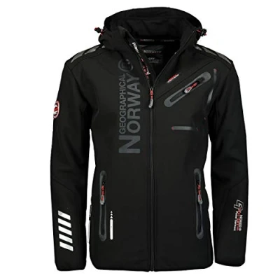 Afbeelding van Geographical Norway Royaute Men Distribrands waterdichte softshell jas voor heren luchtdoorlatend jack met capuchon buiten tactisch winterbestendig windjack, 3XL