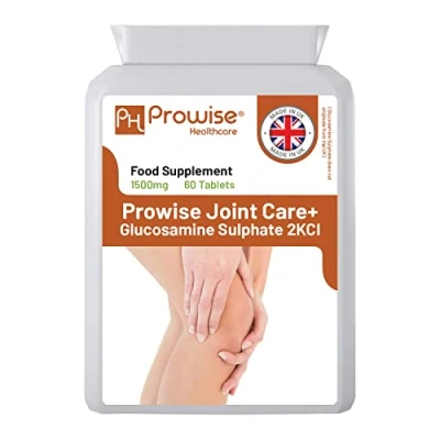 Afbeelding van Glucosaminesulfaat 2KCL 1500 mg 60 tabletten I High Strength 2 maanden levering Made in the UK door Prowise Healthcare