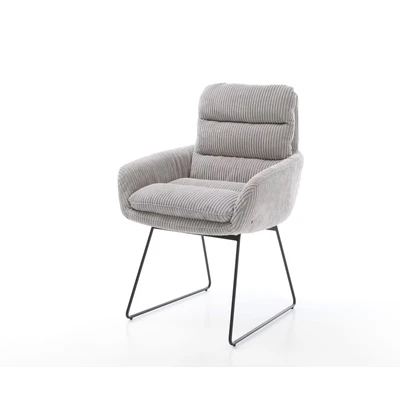 Afbeelding van Armleunstoel Abelia Flex met armleuning slipframe zwart cord zilver grijs