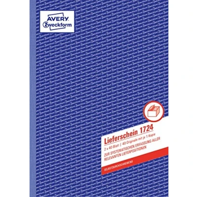 Afbeelding van Formulierenboek voor afleveringsbonnen, Formaat: DIN A4, Beschrijving: Afleveringsbon, 1e en 2e blad bedrukt, Zelfkopiërend