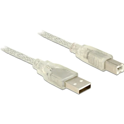 Afbeelding van Delock kabel USB 2.0 Type A male &gt; B 5 m transparant