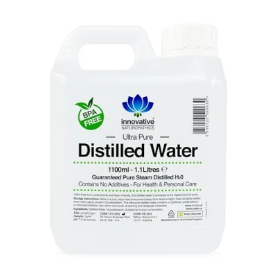 Afbeelding van Gedistilleerd water 100% stoomgedestilleerd H2O 1100 ml.