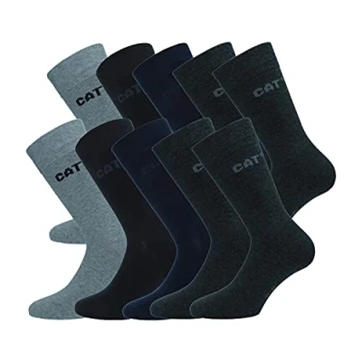 Afbeelding van Caterpillar Business Socks 10 paar herensokken in zacht katoen met halfhoge kuithoogte, verkrijgbaar verschillende maten en kleuren (Geassorteerd, 43 46)