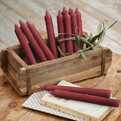 Afbeelding van LOBERON Kaarsen set van 12 Bauceau rood